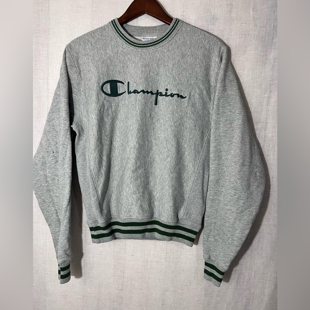 Vintage Champion Spellout Embroidered Crewneck Sweatshirt REVERSE WEAVE Size S